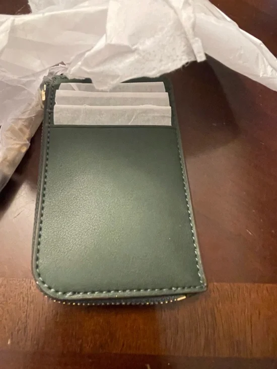 💚✨ NWT Tory Burch Ella Bio Zip Card Case – Basil Green 🌿 Gold Hardware💚✨ - Picture 3 of 8